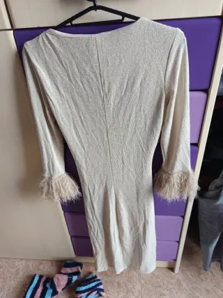 Vestido carher by her Beige/Dorado nuevo