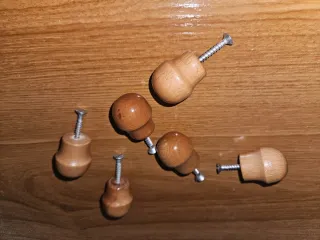 Pack 6 pomos madera muebles