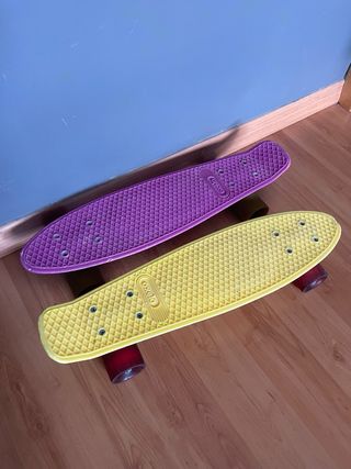2 Monopatines Penny Board Morado y Amarillo