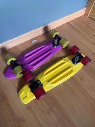 2 Monopatines Penny Board Morado y Amarillo