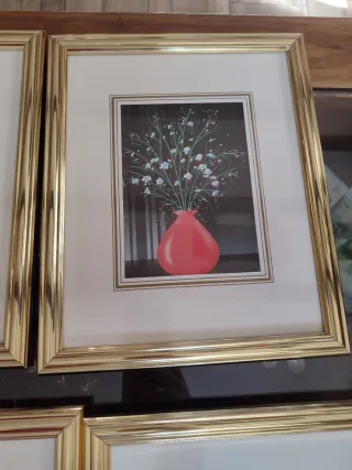 6 Cuadros Decorativos Marcos Dorados