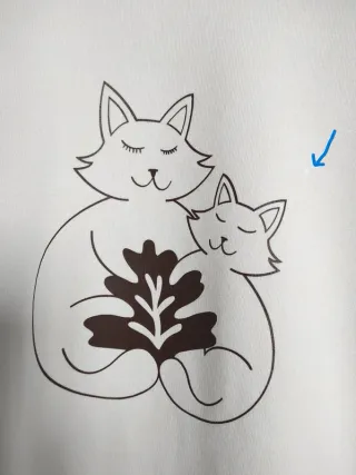 Maglia bianca cotone organico, stampa gatti