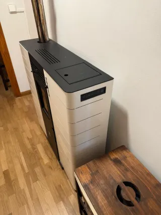 Estufa de pellets blanca