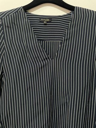 Blusa Massimo Dutti Rayas Azul y Blanco
