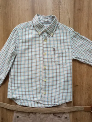 Conjunto niño 4-5 años: camisa+pantalón+cinturón