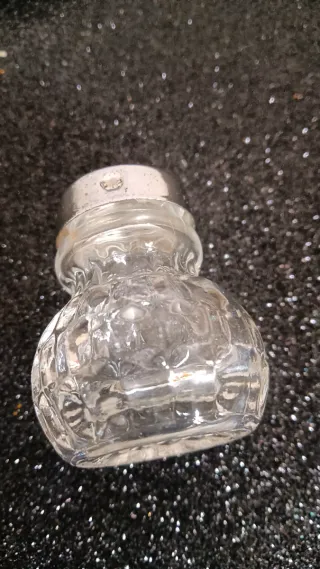 Juego Vintage Saleros Cristal con Bandeja