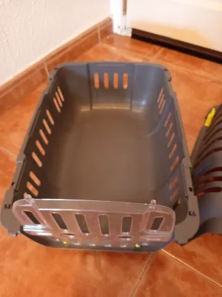 Transportín perro/gato gris y amarillo
