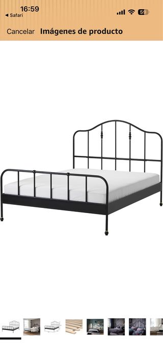 Cama Ikea Hierro Negra 140x200