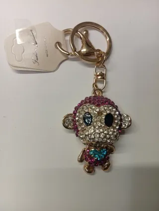 Portachiavi scimmia con strass