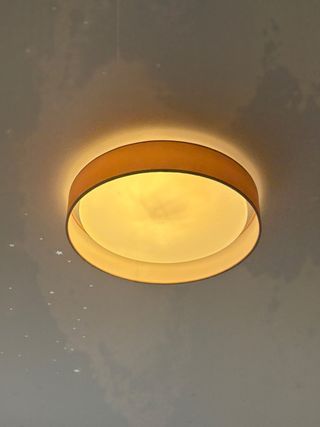 Lámpara de techo rosa y blanca