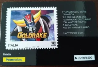 Tessera filatelica Goldrake 50° Anniversario.