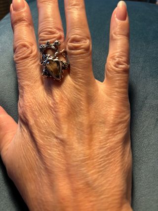 Sortija plata corazón verde