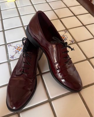 Scarpe stringate bordeaux lucide