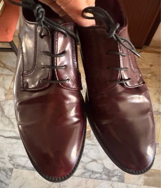 Scarpe stringate bordeaux lucide