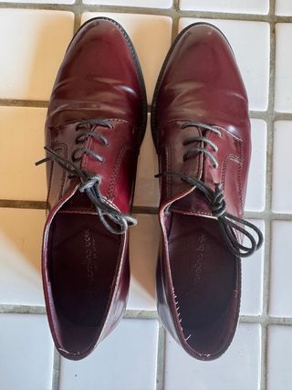 Scarpe stringate bordeaux lucide