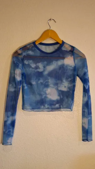 Camiseta Malla Nubes Azul Talla M