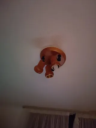 Aplique de techo madera y metal