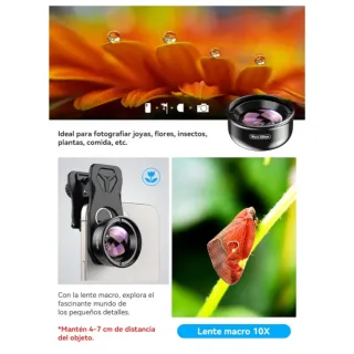 Lente Macro Apexel 100mm Clip para Móvil
