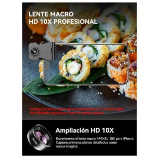 Lente Macro Apexel 100mm Clip para Móvil