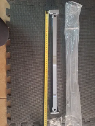 Soporte brazo mampara metal plateado