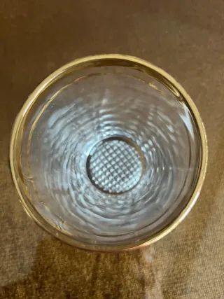 6 Vasos Vintage. Filo de oro 24 kilates.