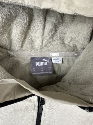Puma Fleece Anorak Hoodie Olive Green Half-Zip