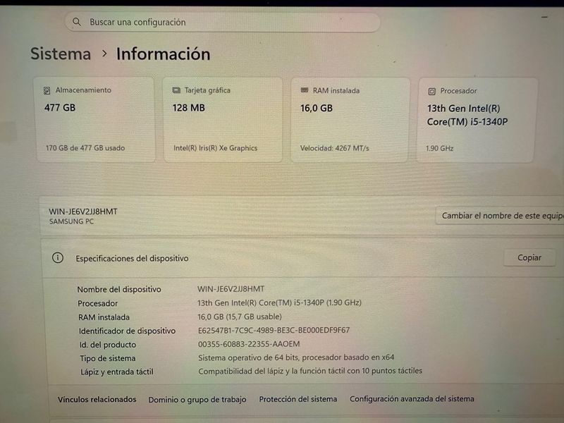 Samsung Galaxy Book 3 360 2 en 1 Gris. Como nuevo. afbeelding 6