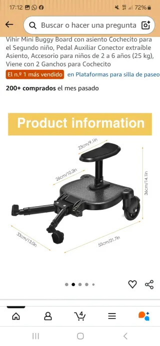 Patinete universal para cochecito bebé