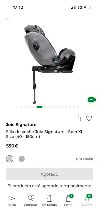 Silla Coche Joie Signature i-Spin XL i-Size
