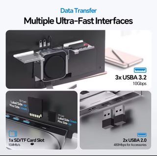 Hub 9-en-1 PULWTOP para Mac mini