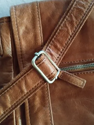 Borsa a tracolla in pelle marrone