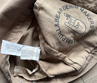 Pull&Bear And Giacca Giubbotto Jeans Denim Beige L