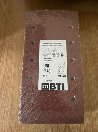 Hojas de lija BTI P 40 (50 uds)