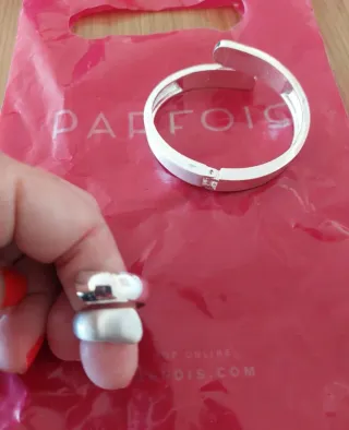 Conjunto Parfois: Pulsera y Anillo Plateados