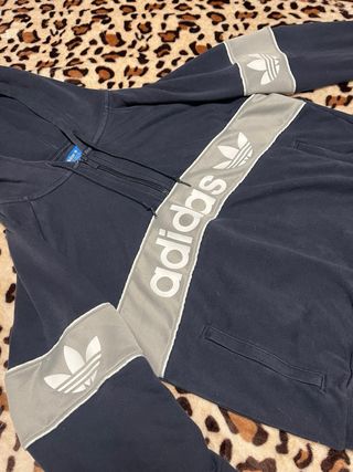 Sudadera Adidas Originals Azul Marino y Gris