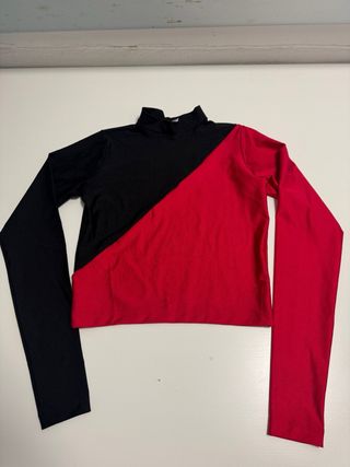 Blusa licra bicolor niña 8-10 años