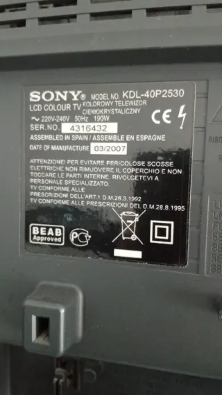TV Sony Bravia 40 pollici