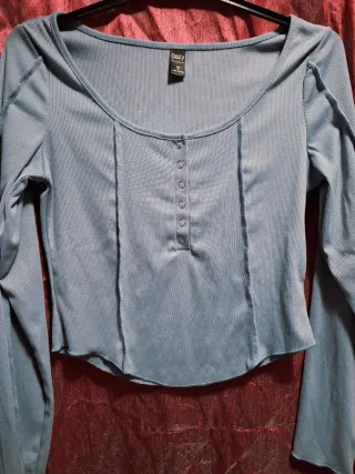 Camiseta Dazy canalé manga larga