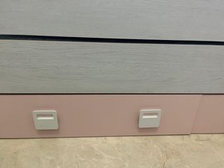 Bicama nido con 2 cajones rosa y blanco