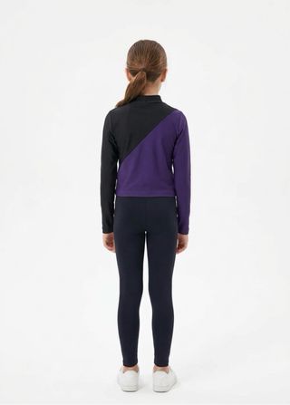 Blusa licra cuello alto bicolor niñas 8-10 años