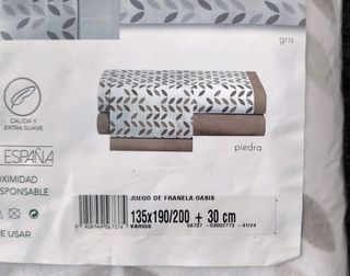 Sábanas de franela cama 135 beige (A ESTRENAR)