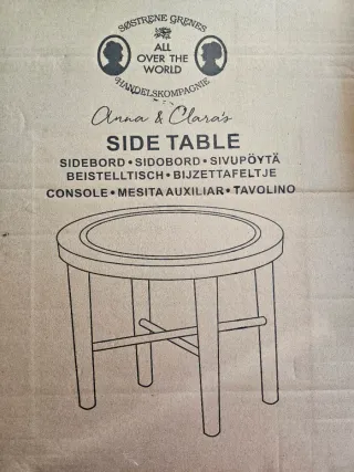 Mesa auxiliar redonda ratán y madera