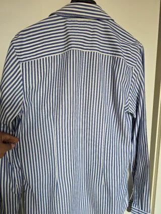 Camisa ZARA Slim Fit Rayas Azul/Blanco Talla S