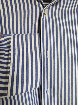 Camisa ZARA Slim Fit Rayas Azul/Blanco Talla S