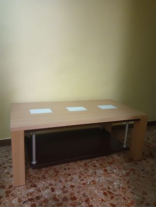 Mesa de centro madera y cristal