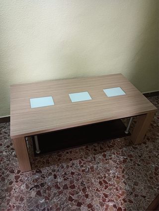 Mesa de centro madera y cristal