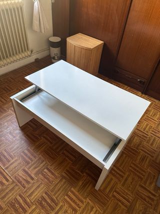 Mesa de centro elevable blanca
