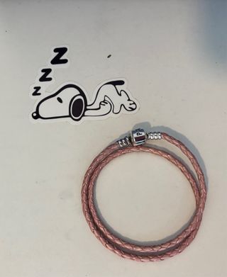 Pulsera Pandora trenzada rosa y plata