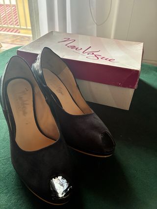 Scarpe con tacco New Vogue nere peep toe