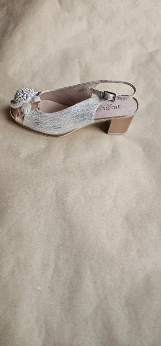 Zapatos de fiesta dorados y plateados